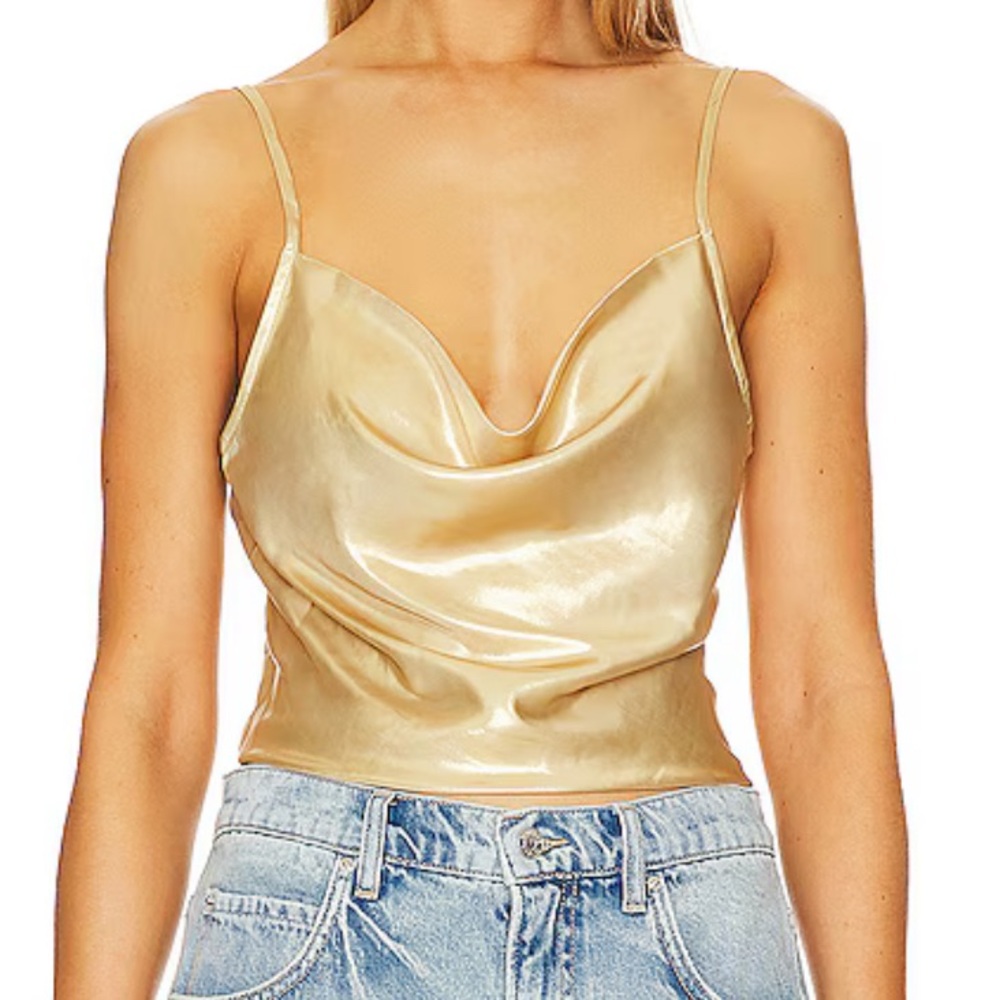 Gold Satin Women's Top